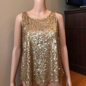 Gold bling sleeveless blouse!